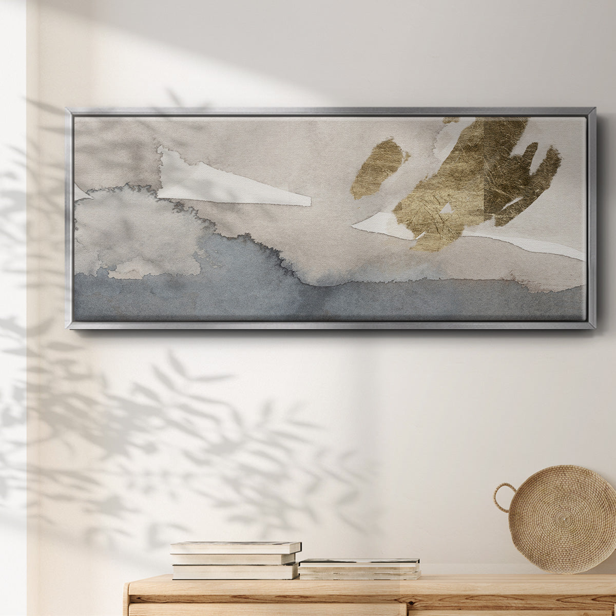 Watercolor with Gold I - Floater Framed Canvas Print
