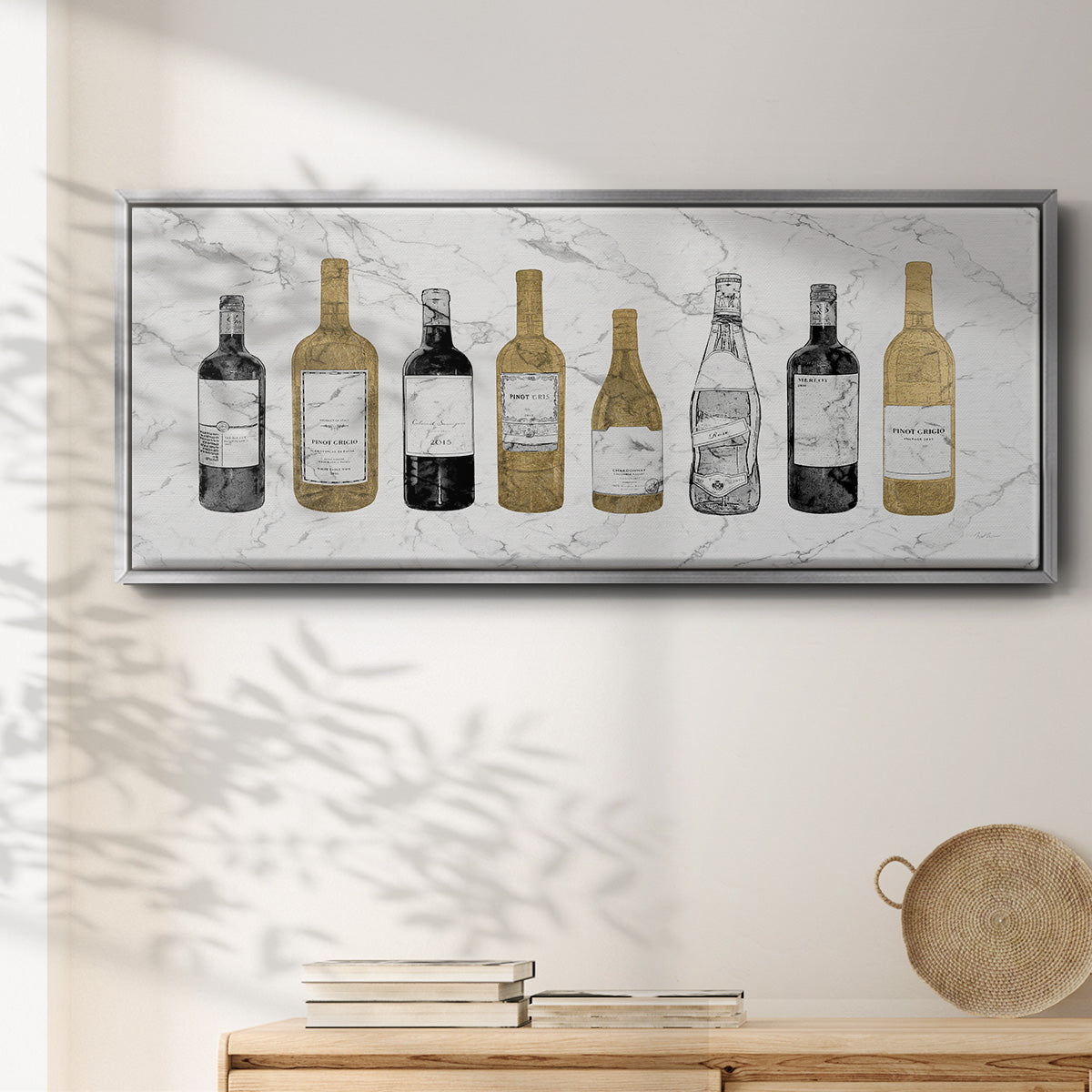 Glam Wine Bar - Floater Framed Canvas Print