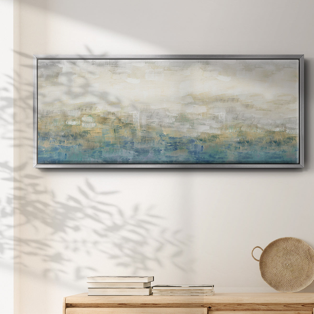Color Block Horizon - Floater Framed Canvas Print