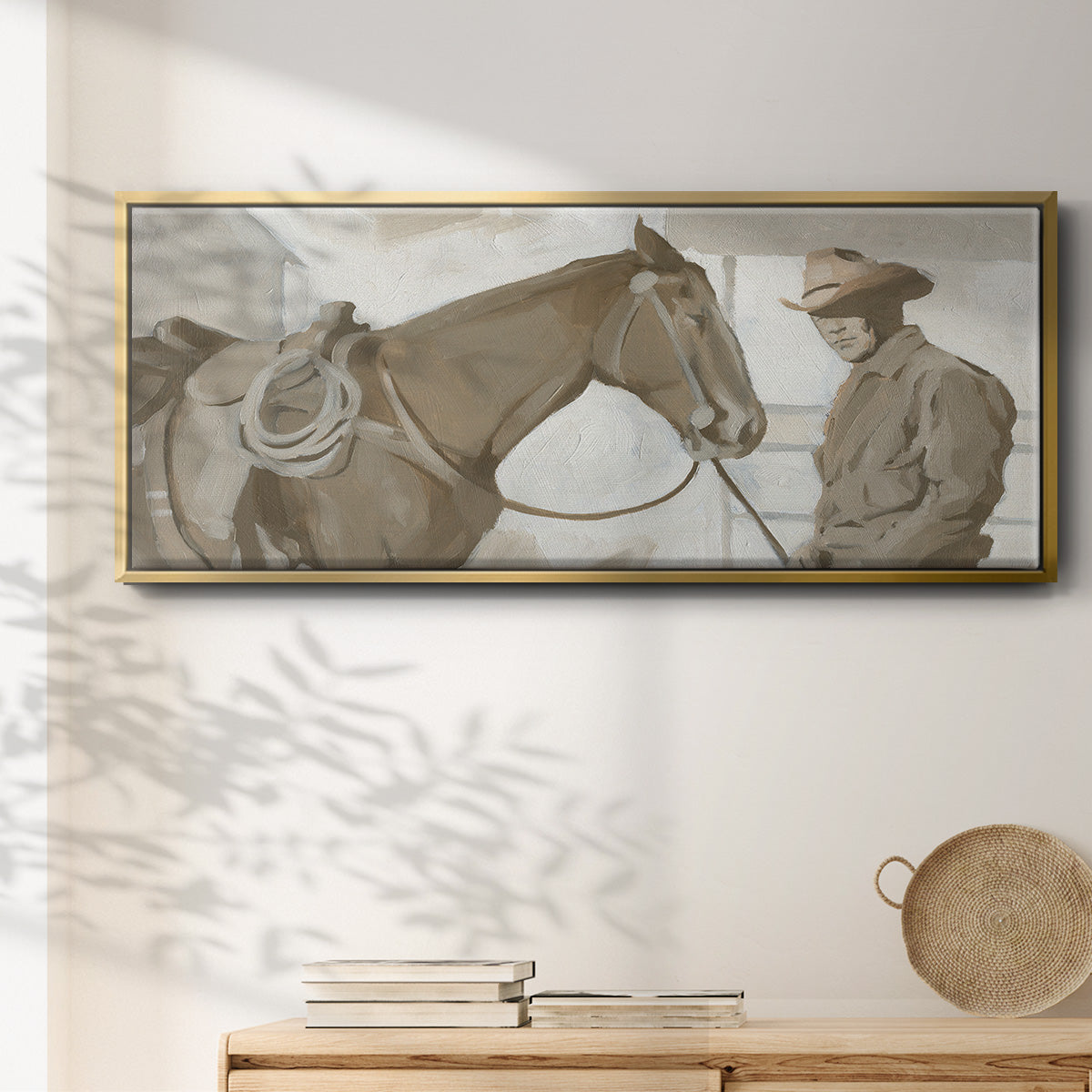 Work Friends I - Floater Framed Canvas Print