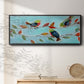 Bitty Birds II - Floater Framed Canvas Print