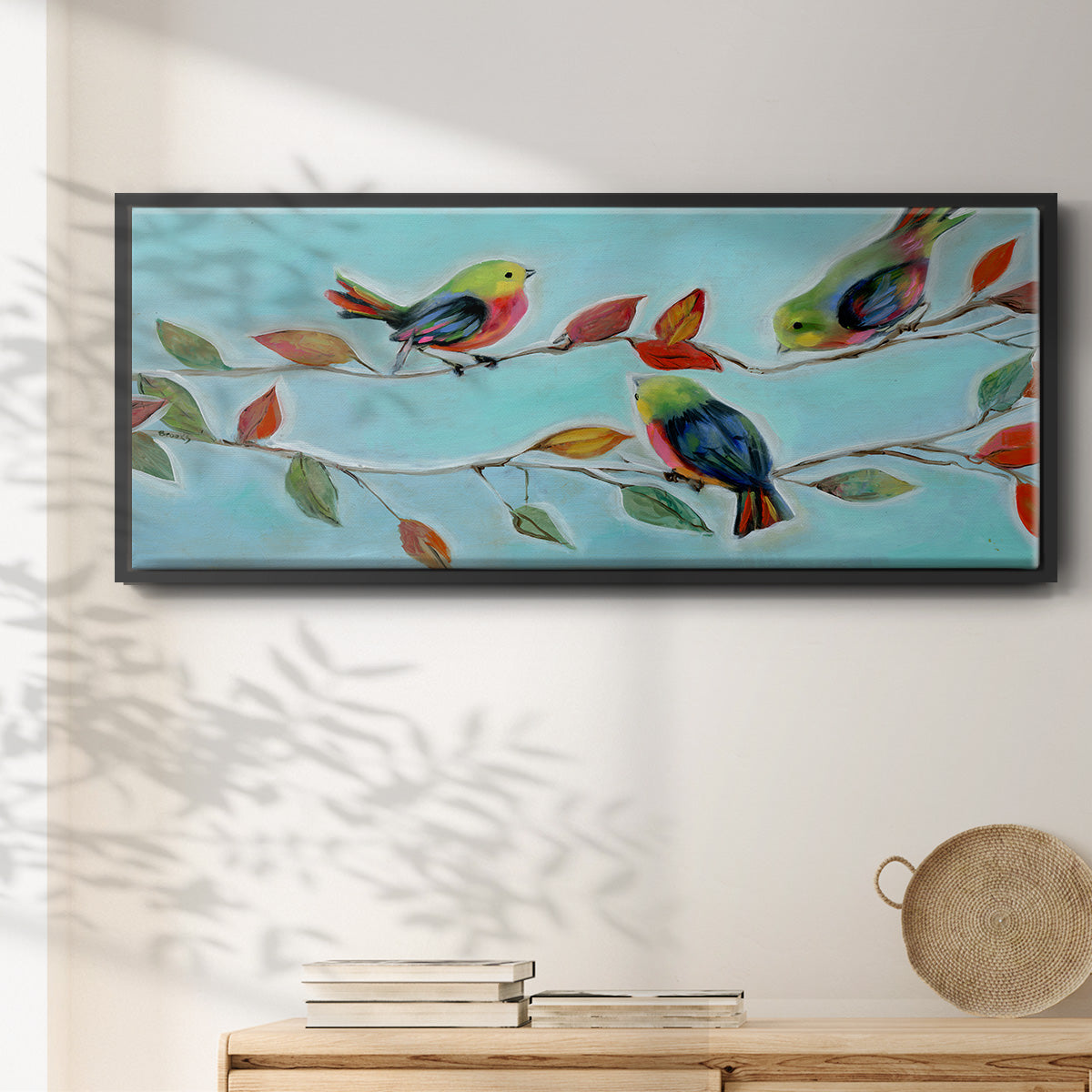 Bitty Birds II - Floater Framed Canvas Print