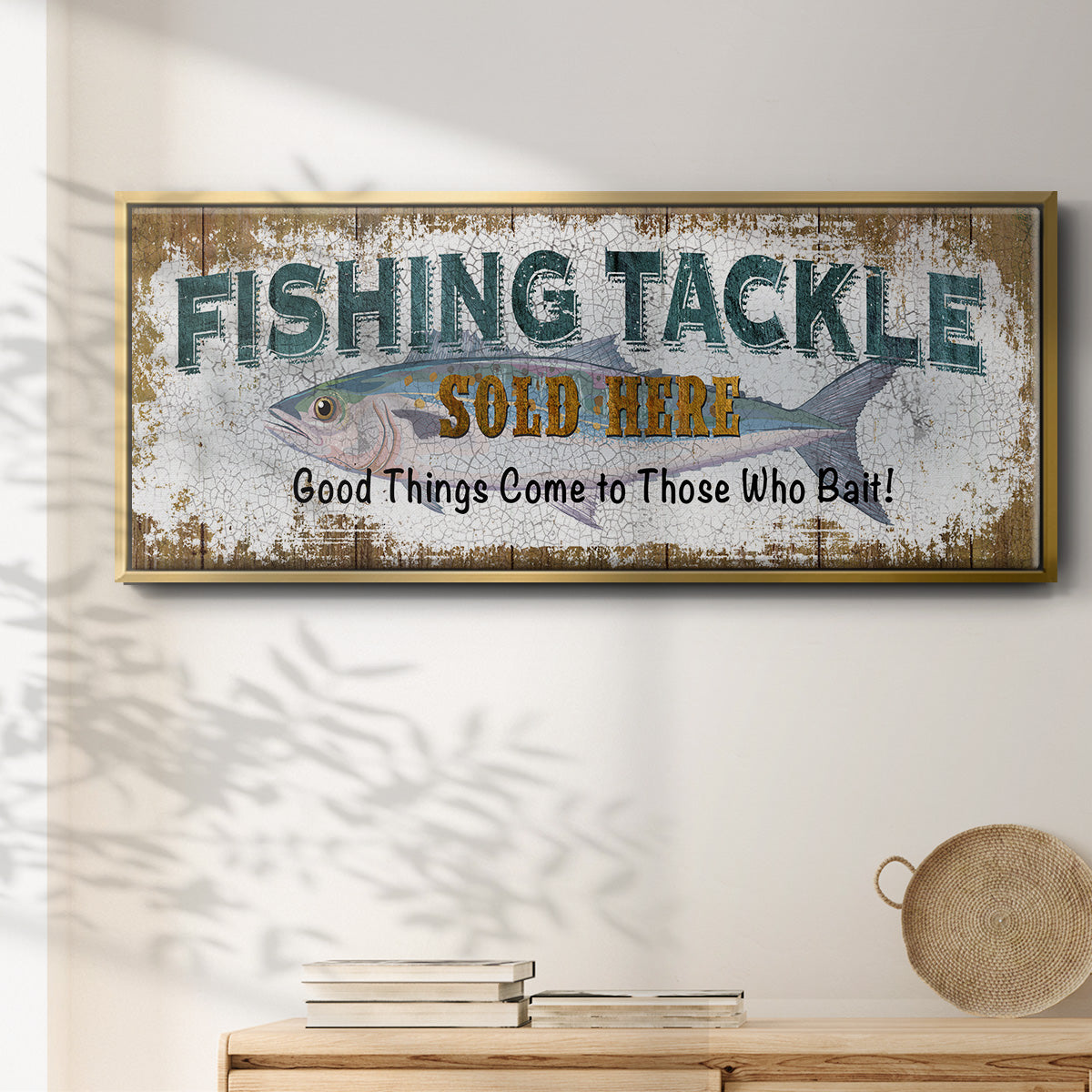 Fishing Tackle - Floater Framed Canvas Print