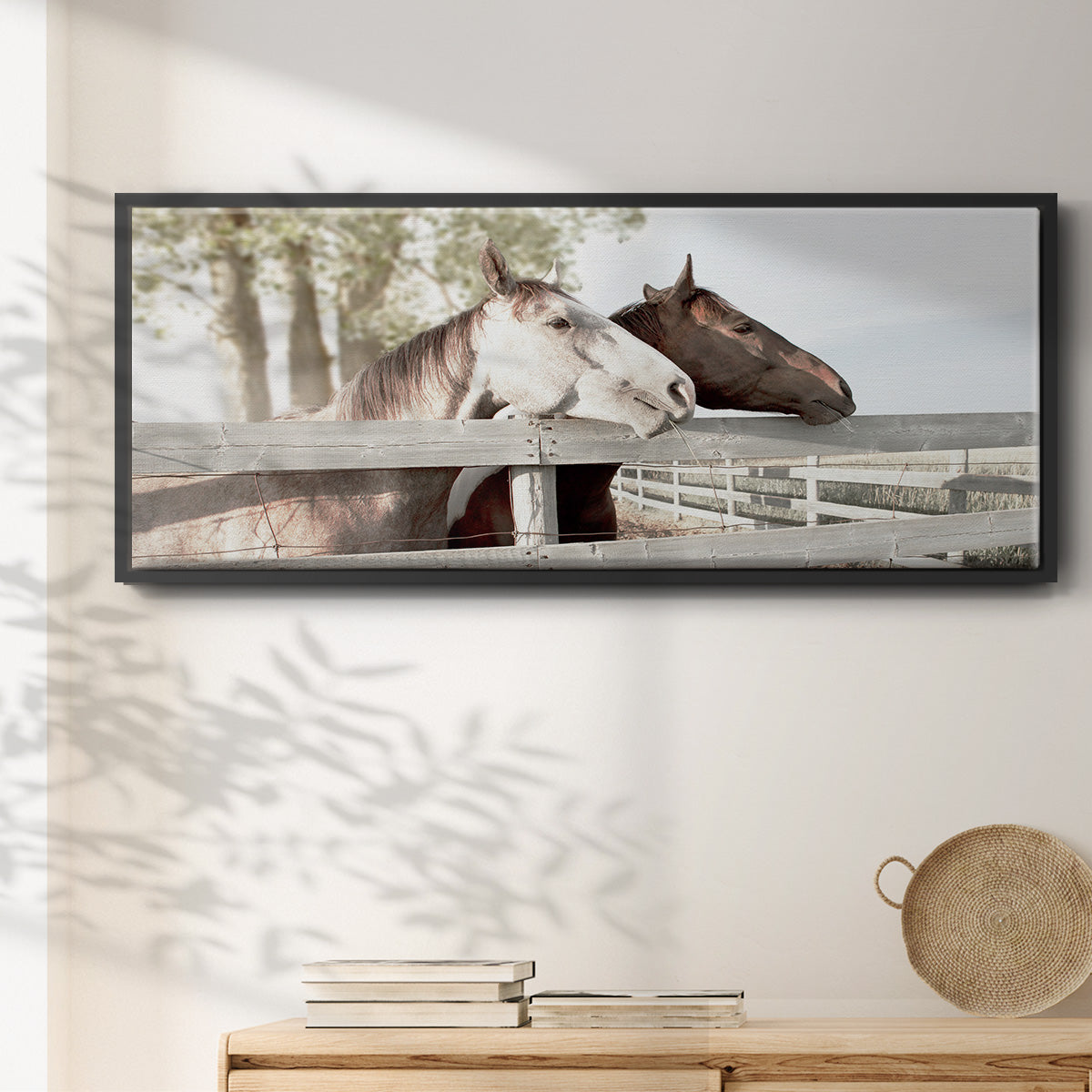 Friendly Visit - Floater Framed Canvas Print