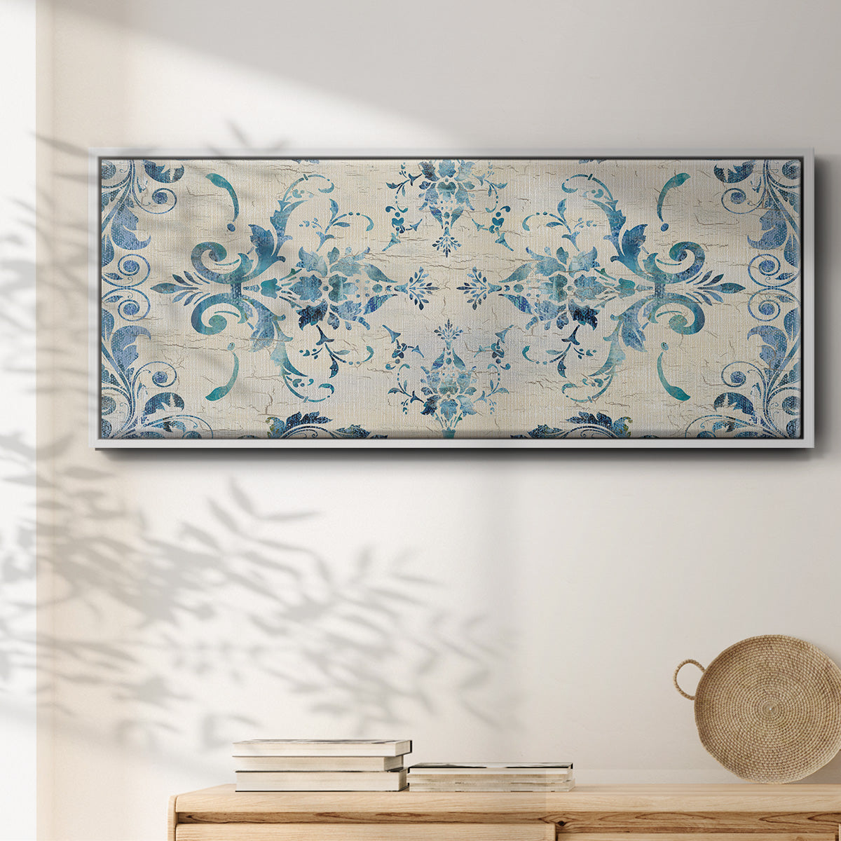 Border Damask - Floater Framed Canvas Print