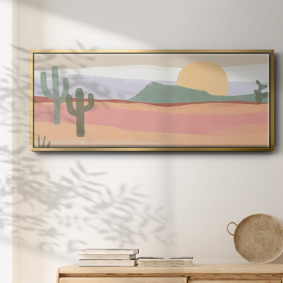 Cactus Plateau I - Floater Framed Canvas Print