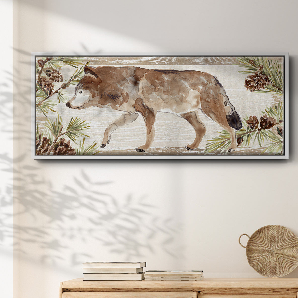 Rustic Barnwood Animals Collection D - Floater Framed Canvas Print