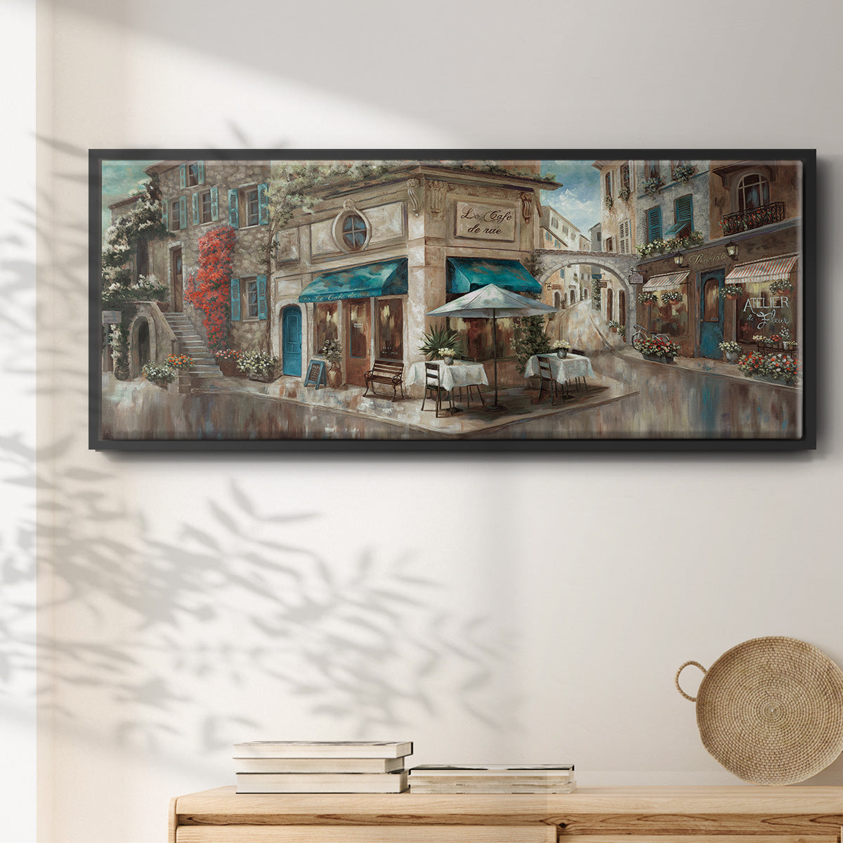 La Café de Rue - Floater Framed Canvas Print