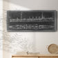 Navy Cruiser Blueprint - Floater Framed Canvas Print