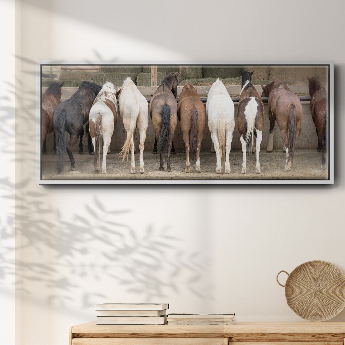 Haystack Happy - Floater Framed Canvas Print