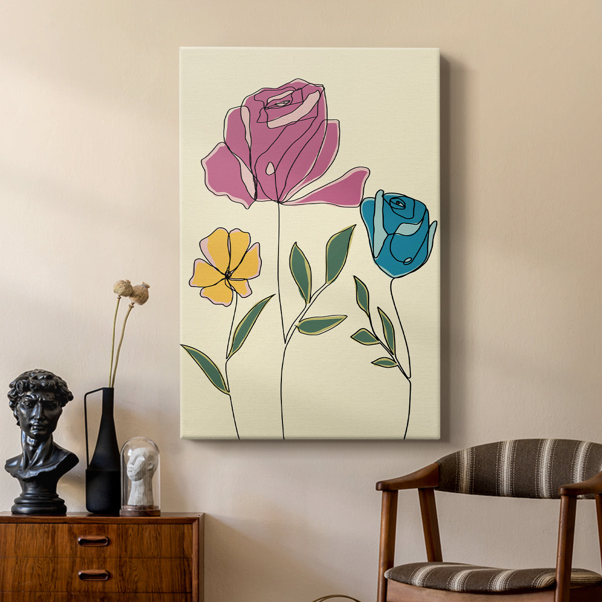 Colored Floral II - Canvas Art Print