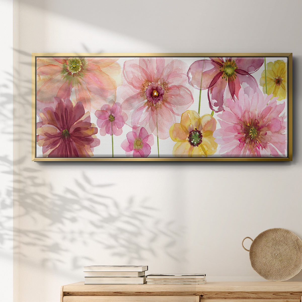 Pop of Pink I - Floater Framed Canvas Print