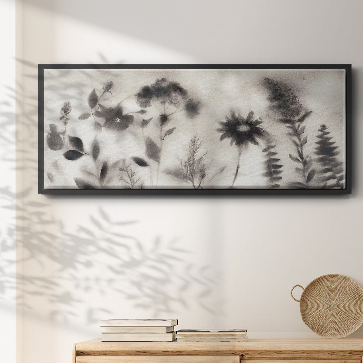 Misty Wildflower Morning - Floater Framed Canvas Print