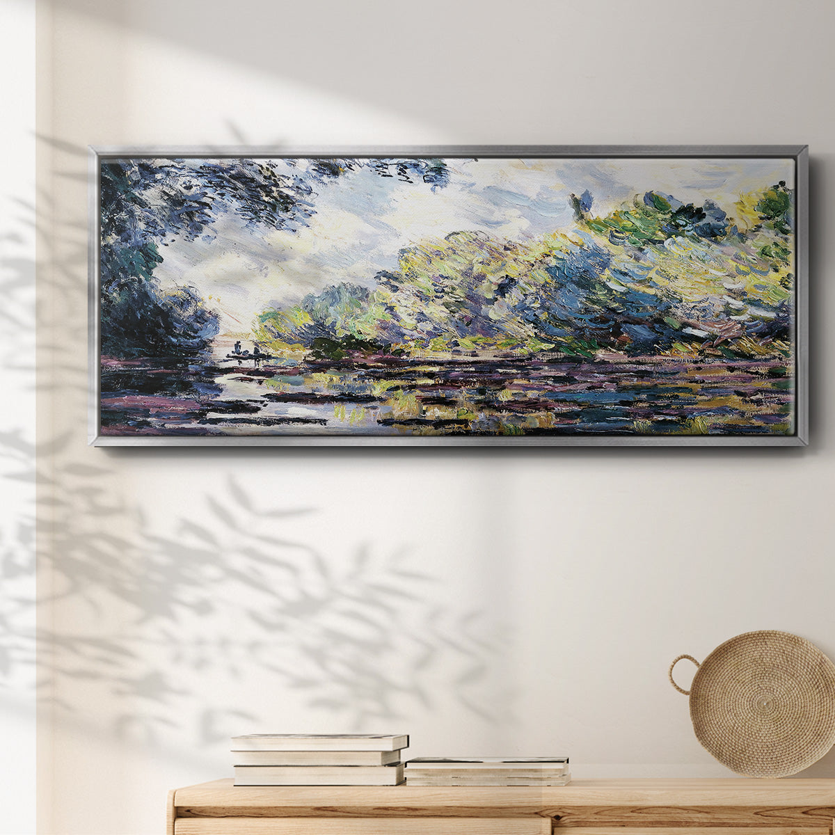 Section of the Seine, Near Giverny, 1885 - Floater Framed Canvas Print