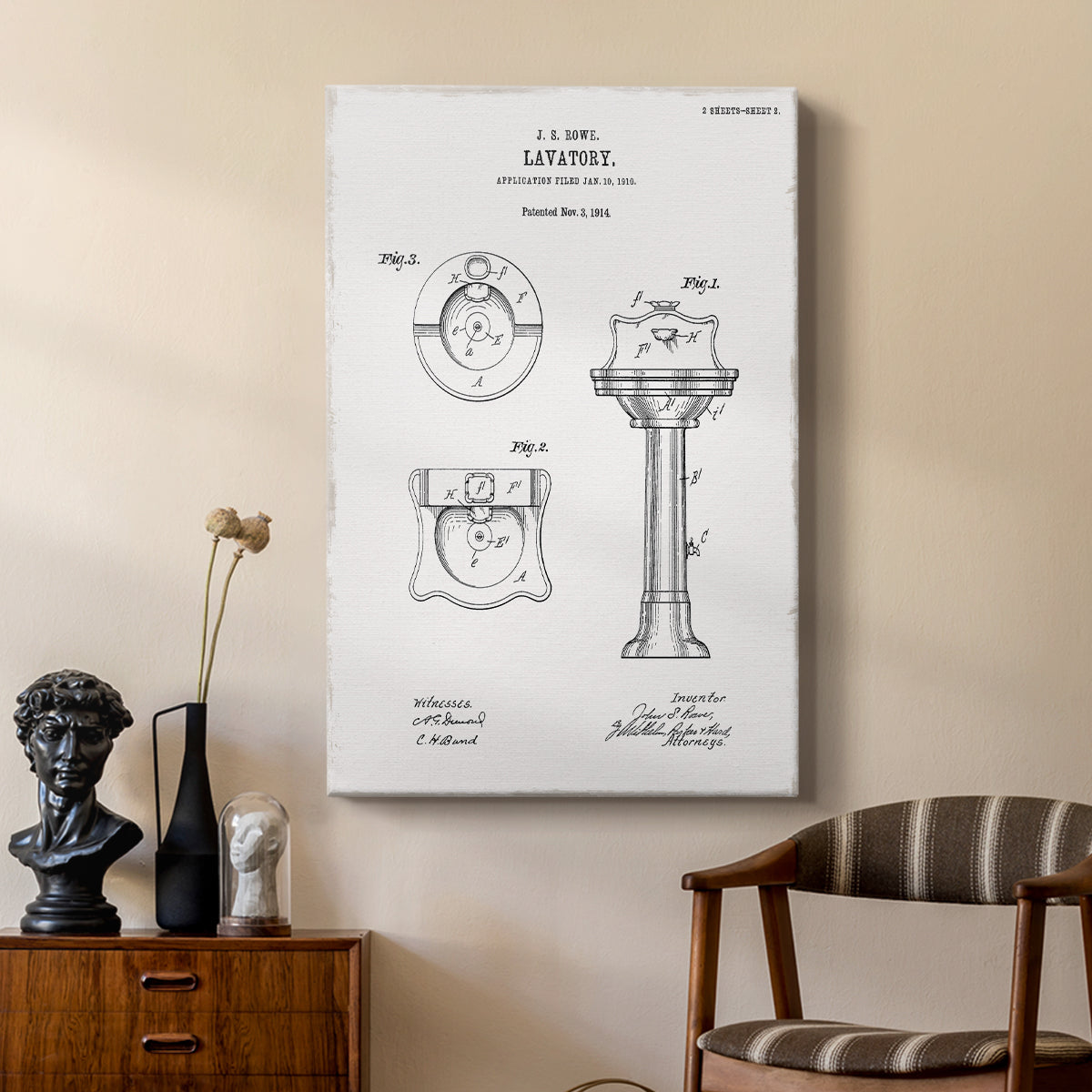 Vintage Sink I - Canvas Art Print