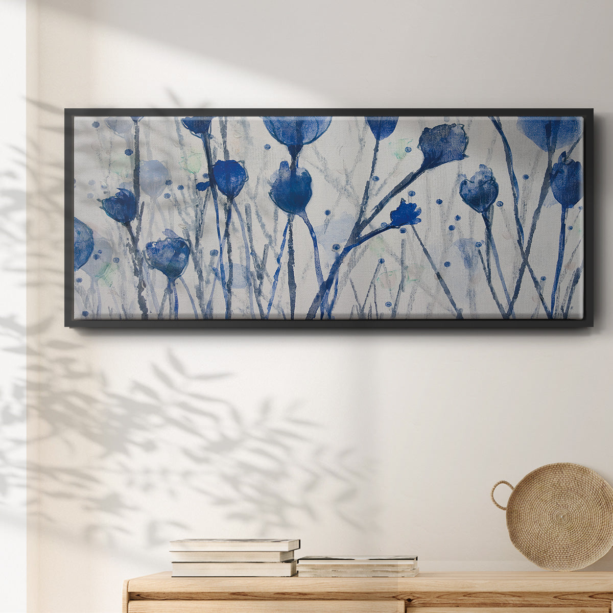 Blue Day Garden - Floater Framed Canvas Print