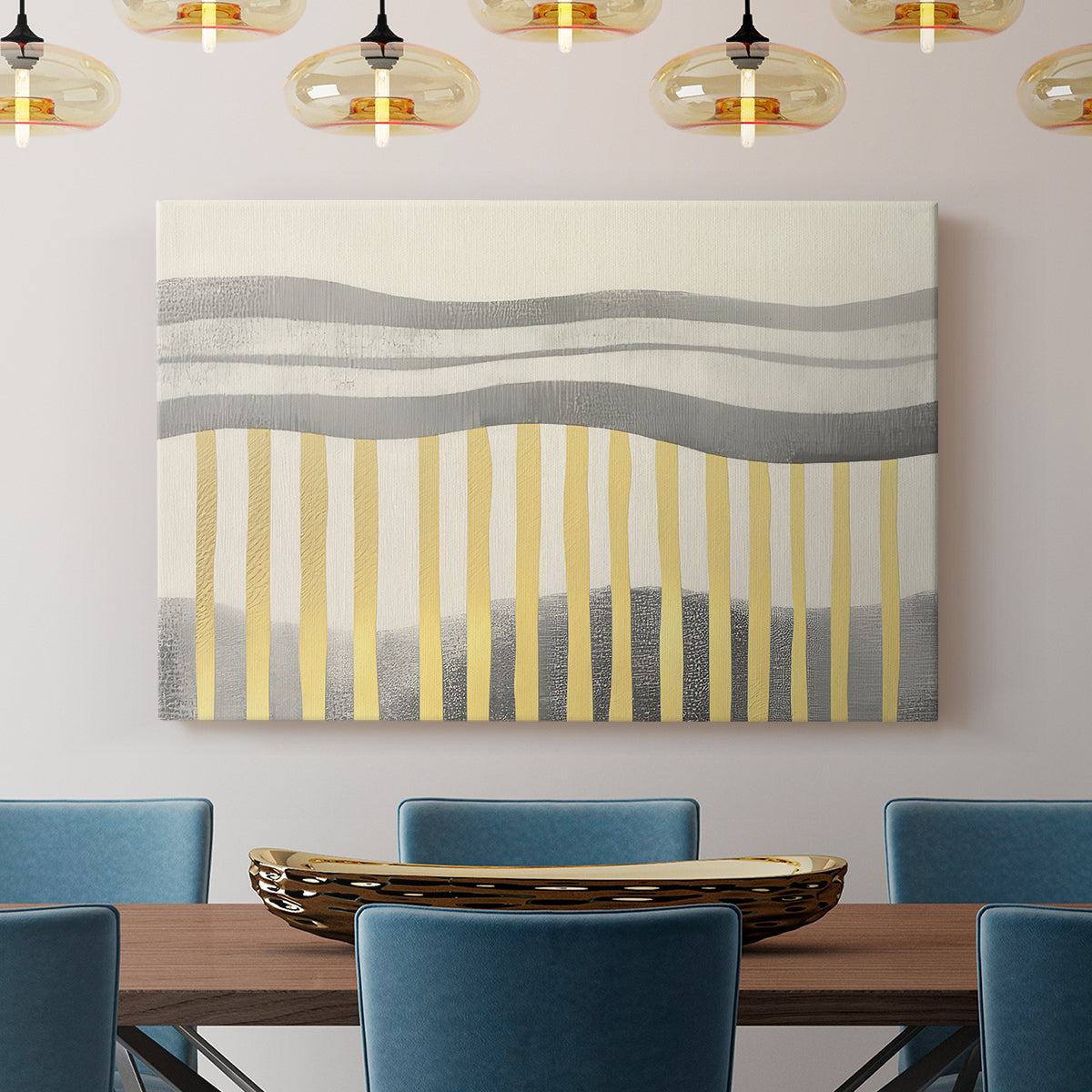 Grey and Yellow Abstract LVIII - Canvas Art Print