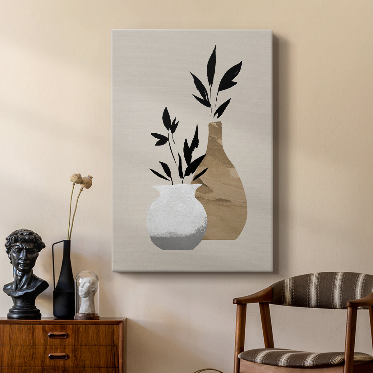 Simple Bud Vases I - Canvas Art Print