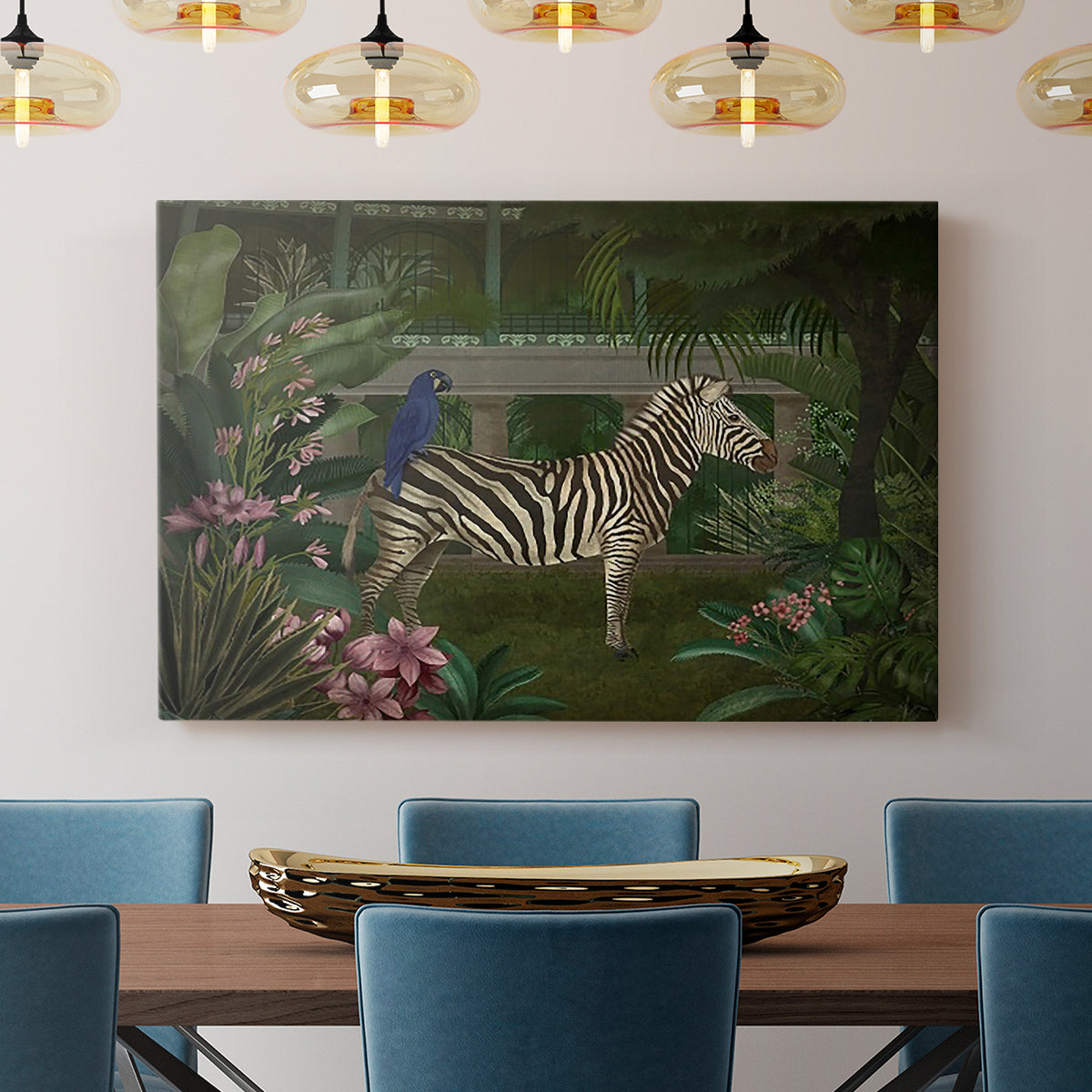 Zebra In Conservatory - Canvas Art Print