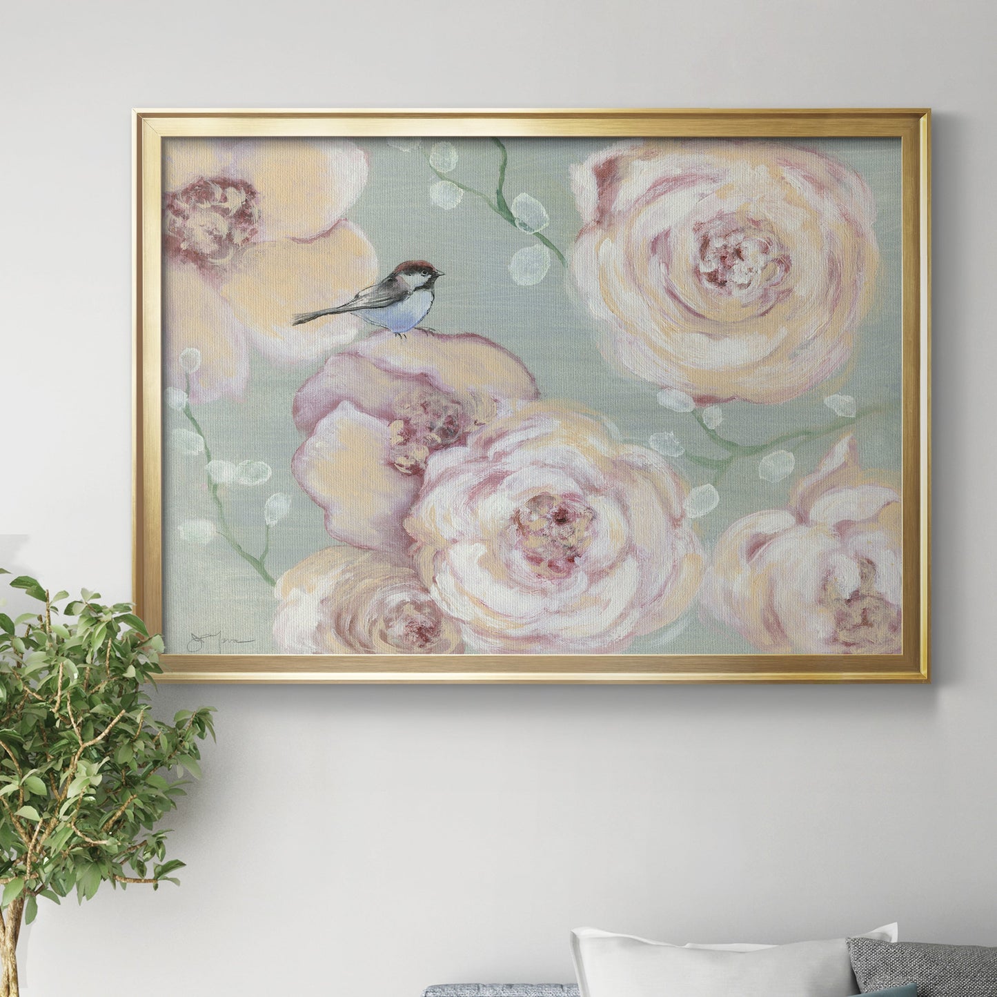 Blush Melody - Modern Framed Canvas Print
