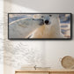 Polar Bear Kiss - Floater Framed Canvas Print