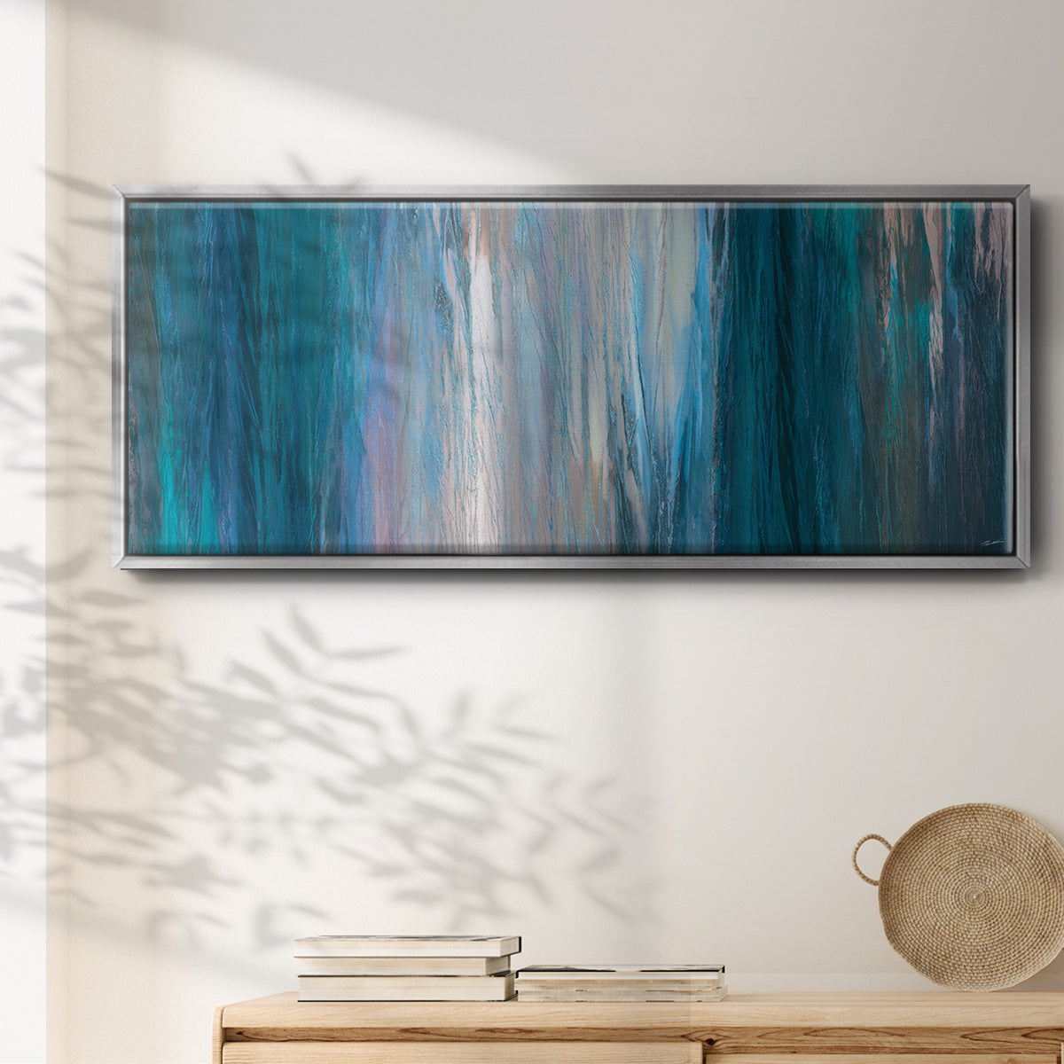 Falling Blue - Floater Framed Canvas Print
