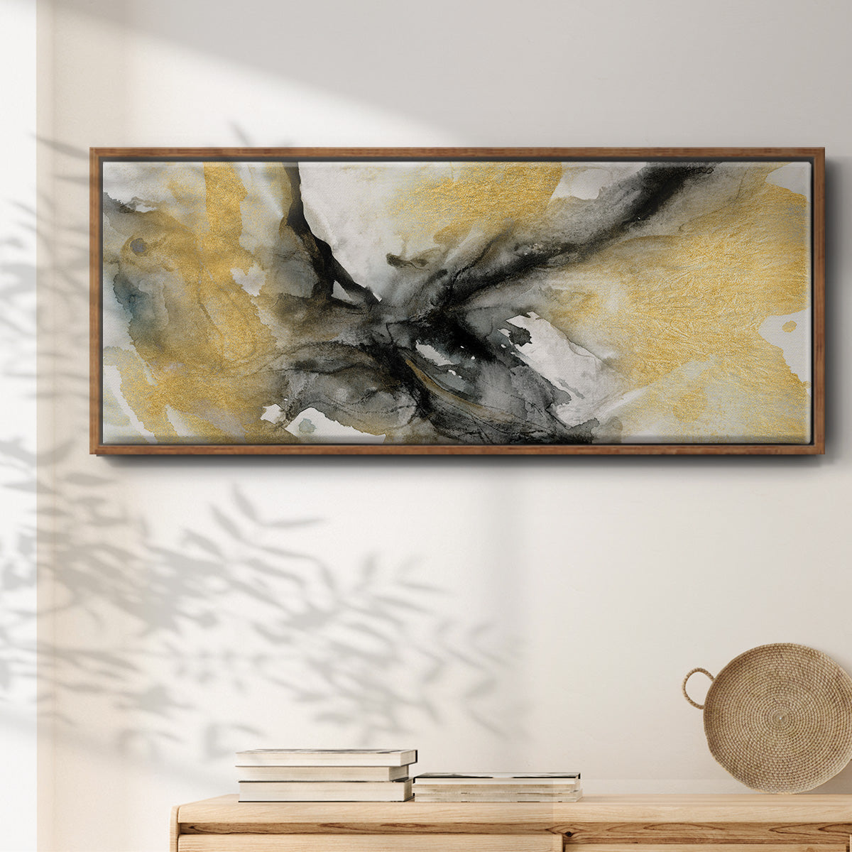 Golden Harmony - Floater Framed Canvas Print