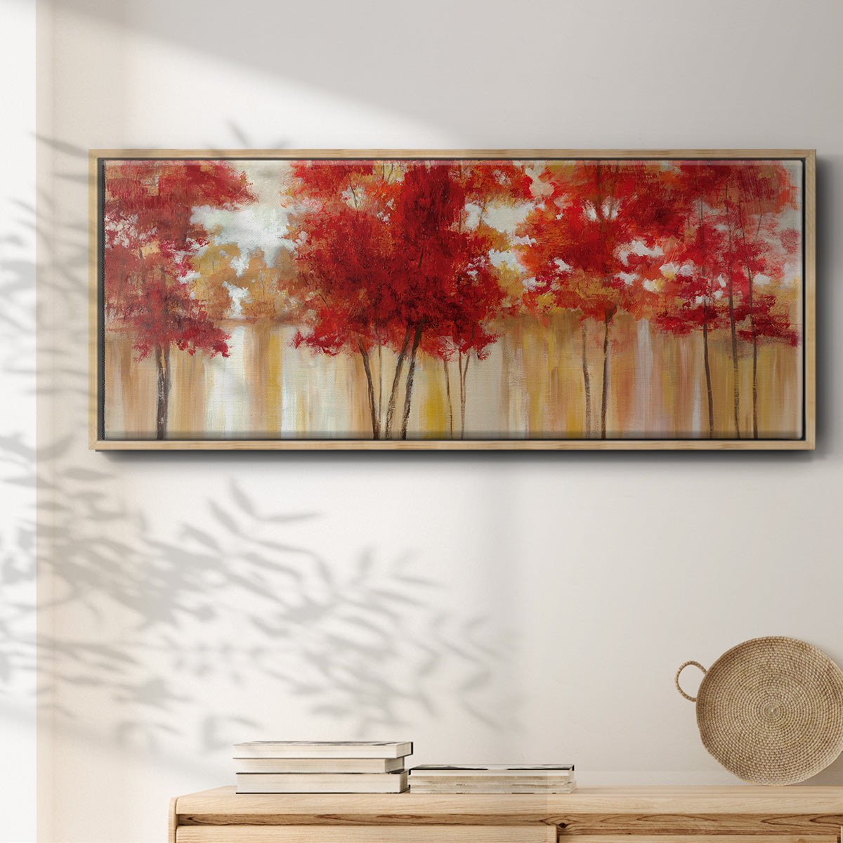 Red Trees - Floater Framed Canvas Print