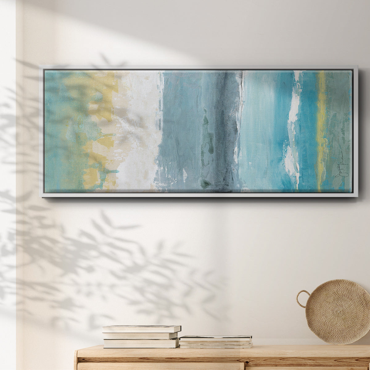 Beach Walk I - Floater Framed Canvas Print