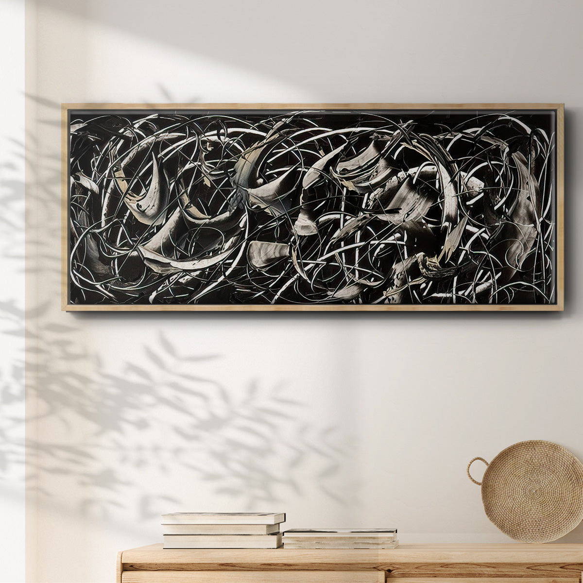 Linear Movement II - Floater Framed Canvas Print
