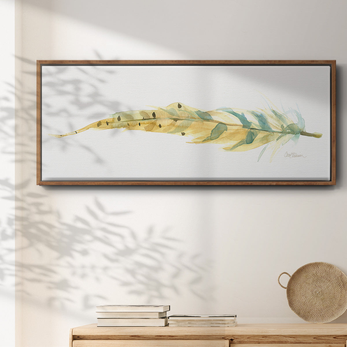 Tail Feather III - Floater Framed Canvas Print