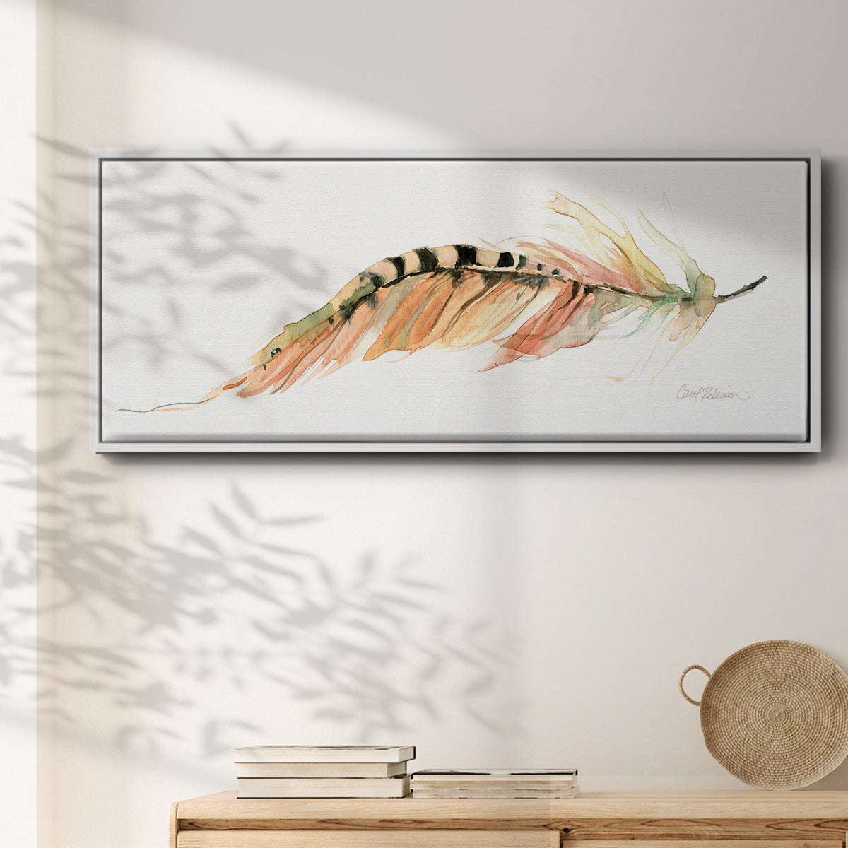 Tail Feather IV - Floater Framed Canvas Print