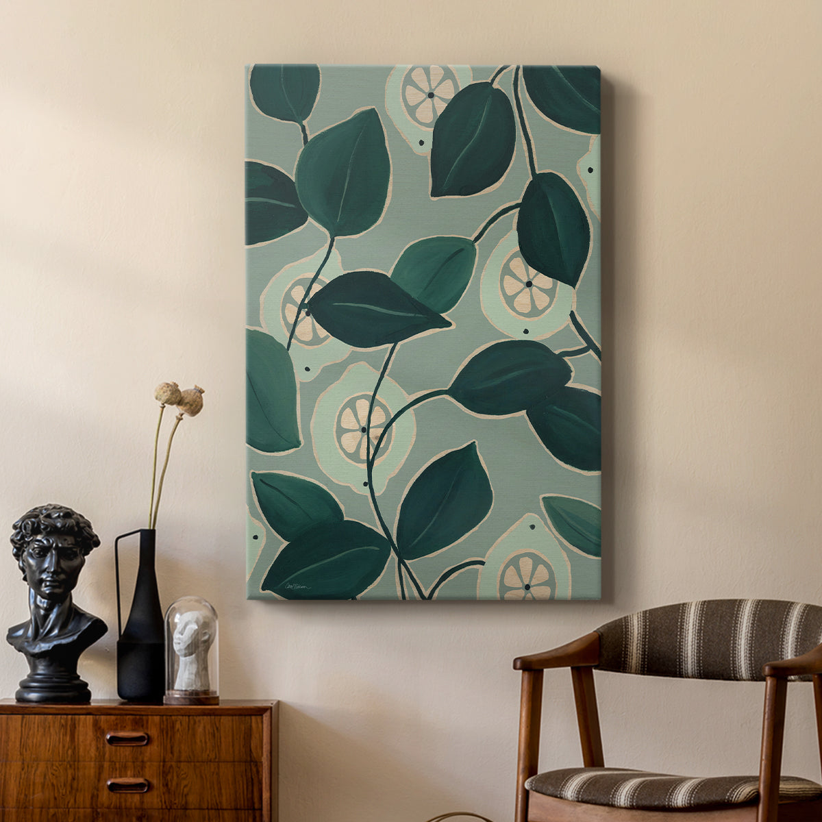 Monochrome Limes - Canvas Art Print