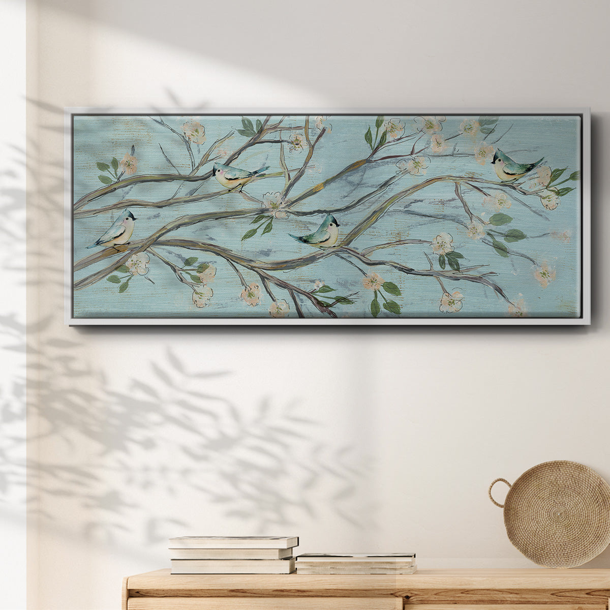 Blue Sky and Blossoms - Floater Framed Canvas Print