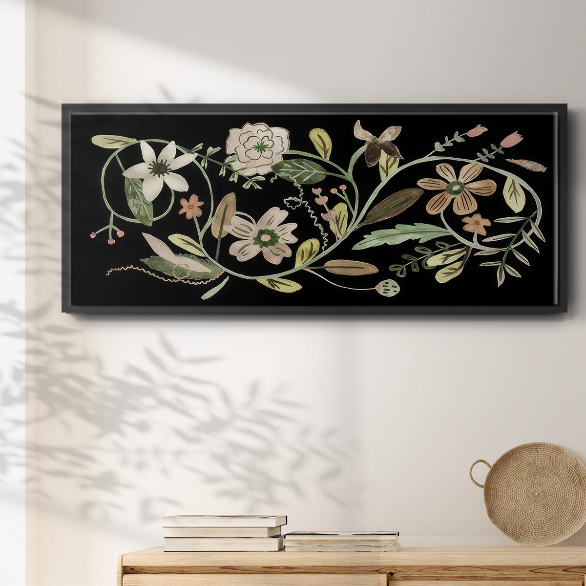 Pressed Flowers II - Floater Framed Canvas Print