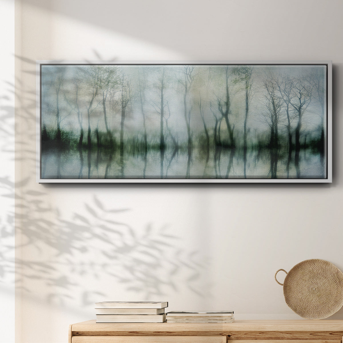 Mirrored Pond - Floater Framed Canvas Print