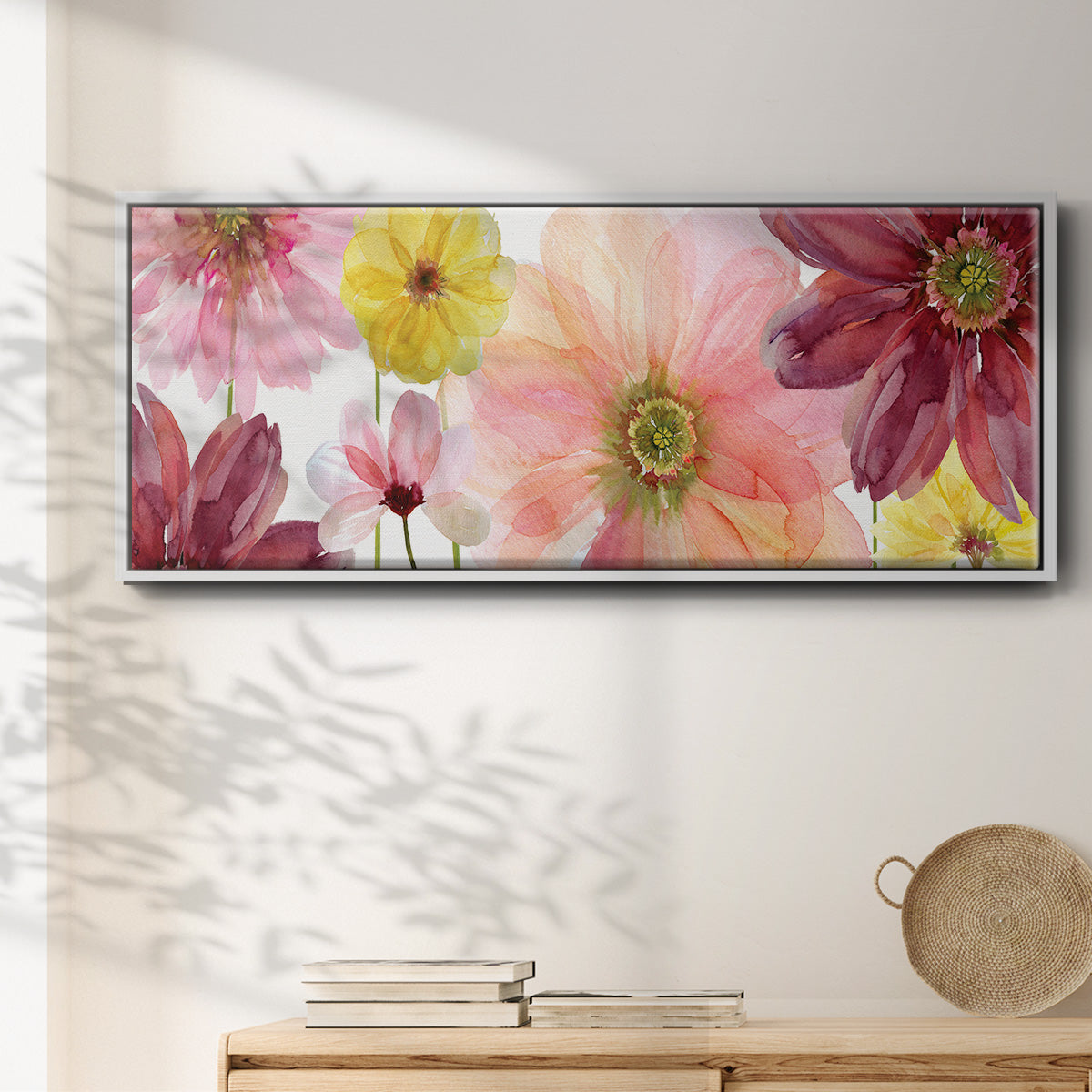 Pop of Pink II - Floater Framed Canvas Print