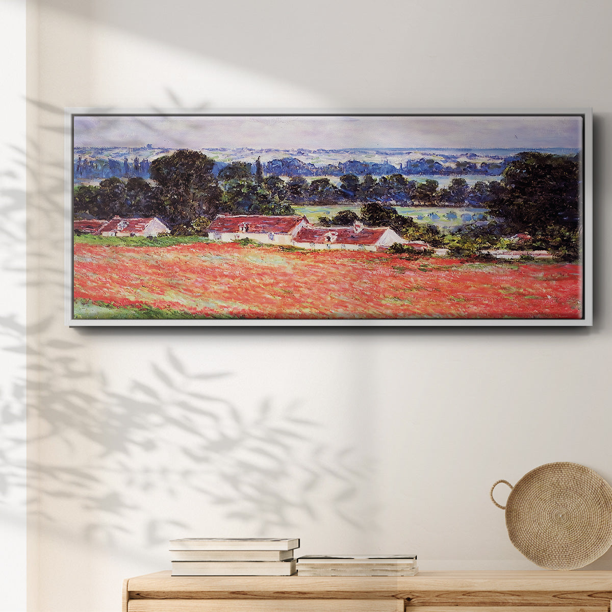 Poppy Field at Giverny, 1885 - Floater Framed Canvas Print