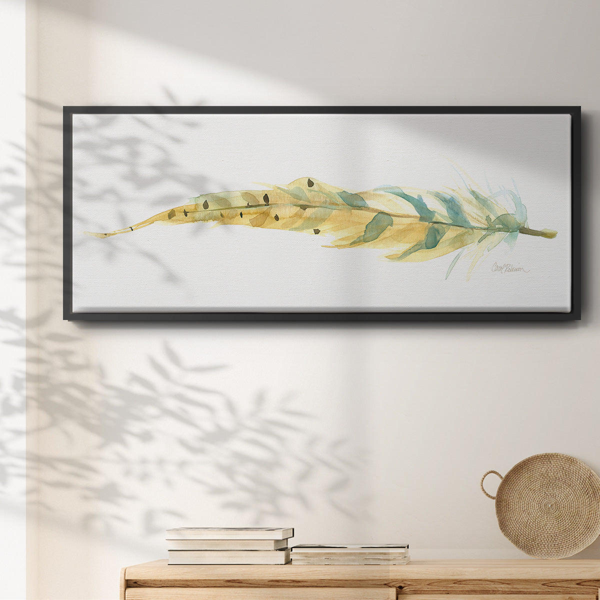Tail Feather III - Floater Framed Canvas Print