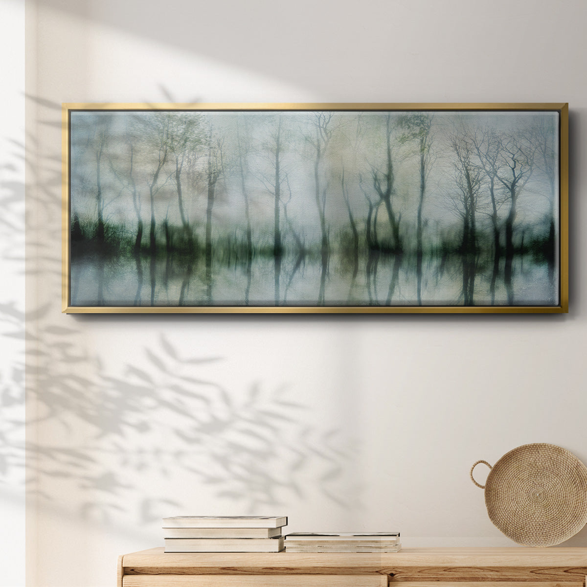 Mirrored Pond - Floater Framed Canvas Print