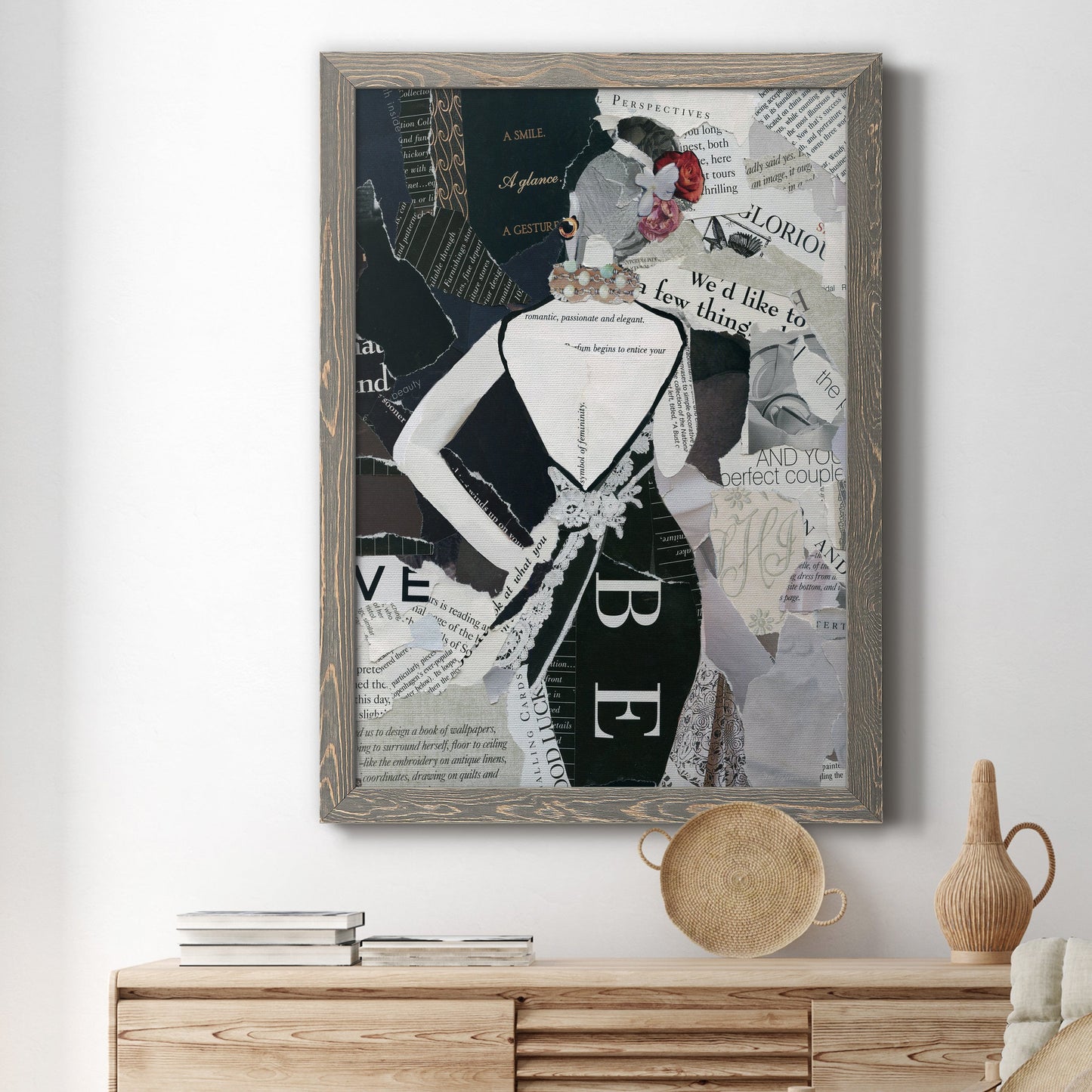 Fashion Mosaic II - Barnwood Framed Canvas Print