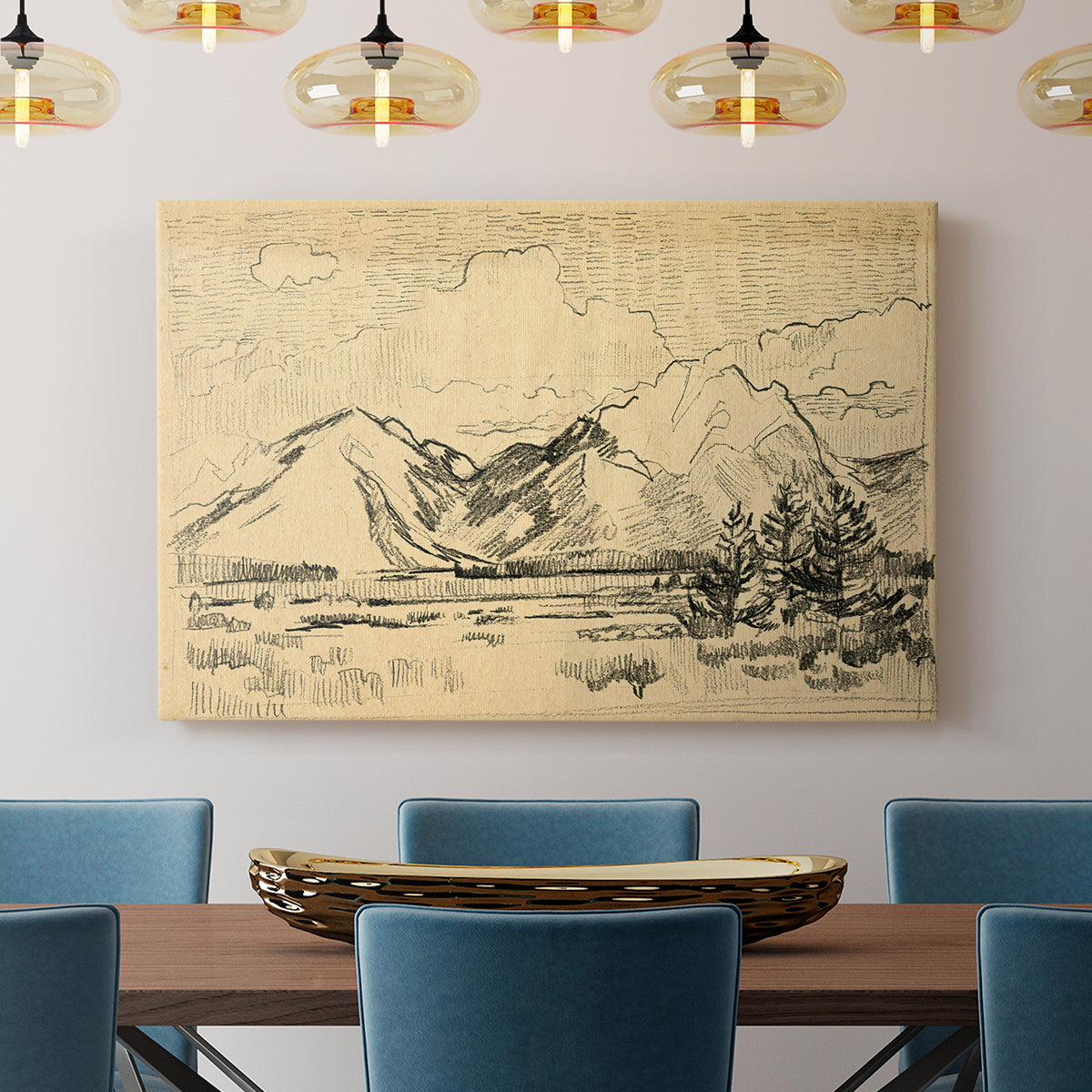 Hatched Horizon II - Canvas Art Print
