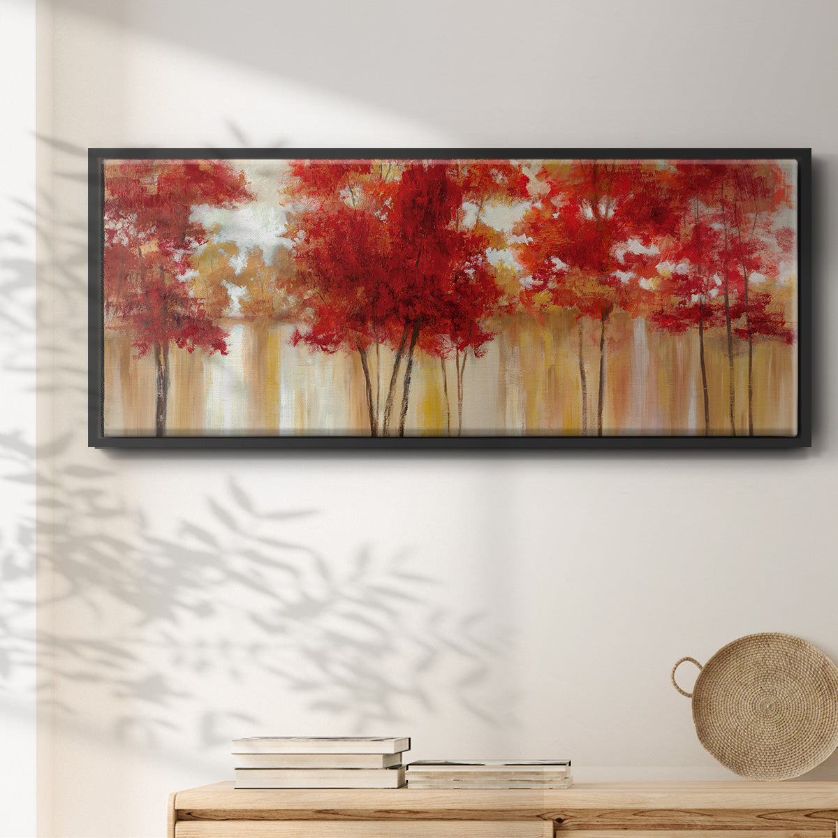 Red Trees - Floater Framed Canvas Print