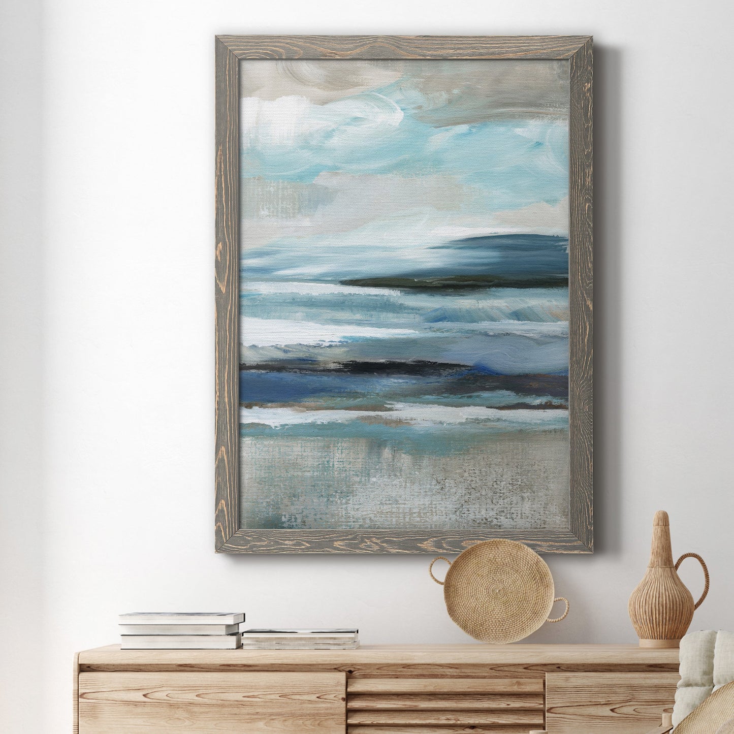 Distant Drama II - Barnwood Framed Canvas Print