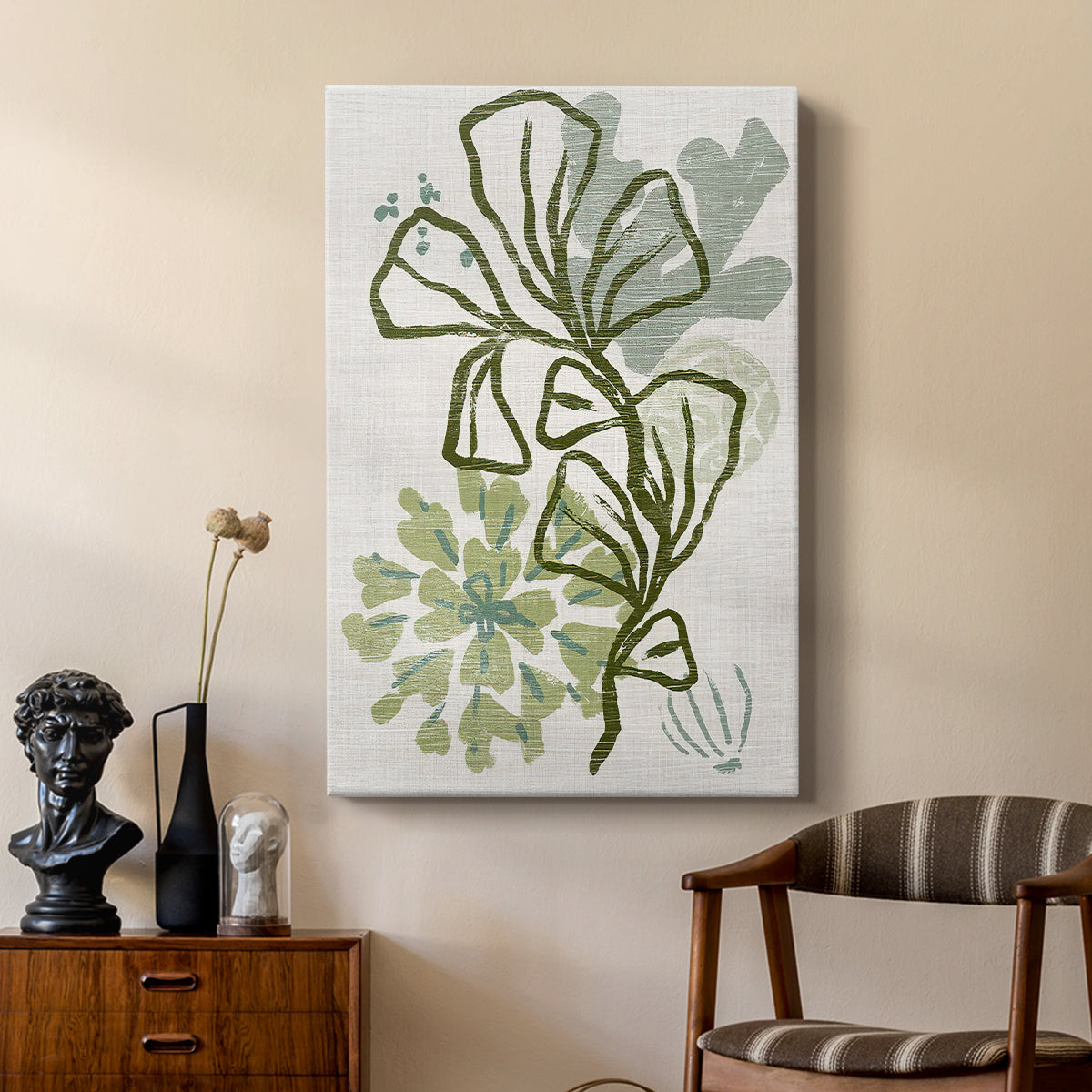Coral Blockprint III - Canvas Art Print