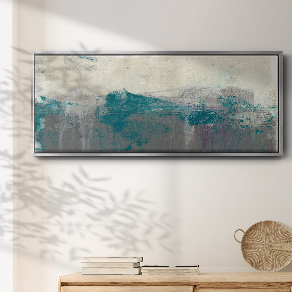 Teal Range II - Floater Framed Canvas Print