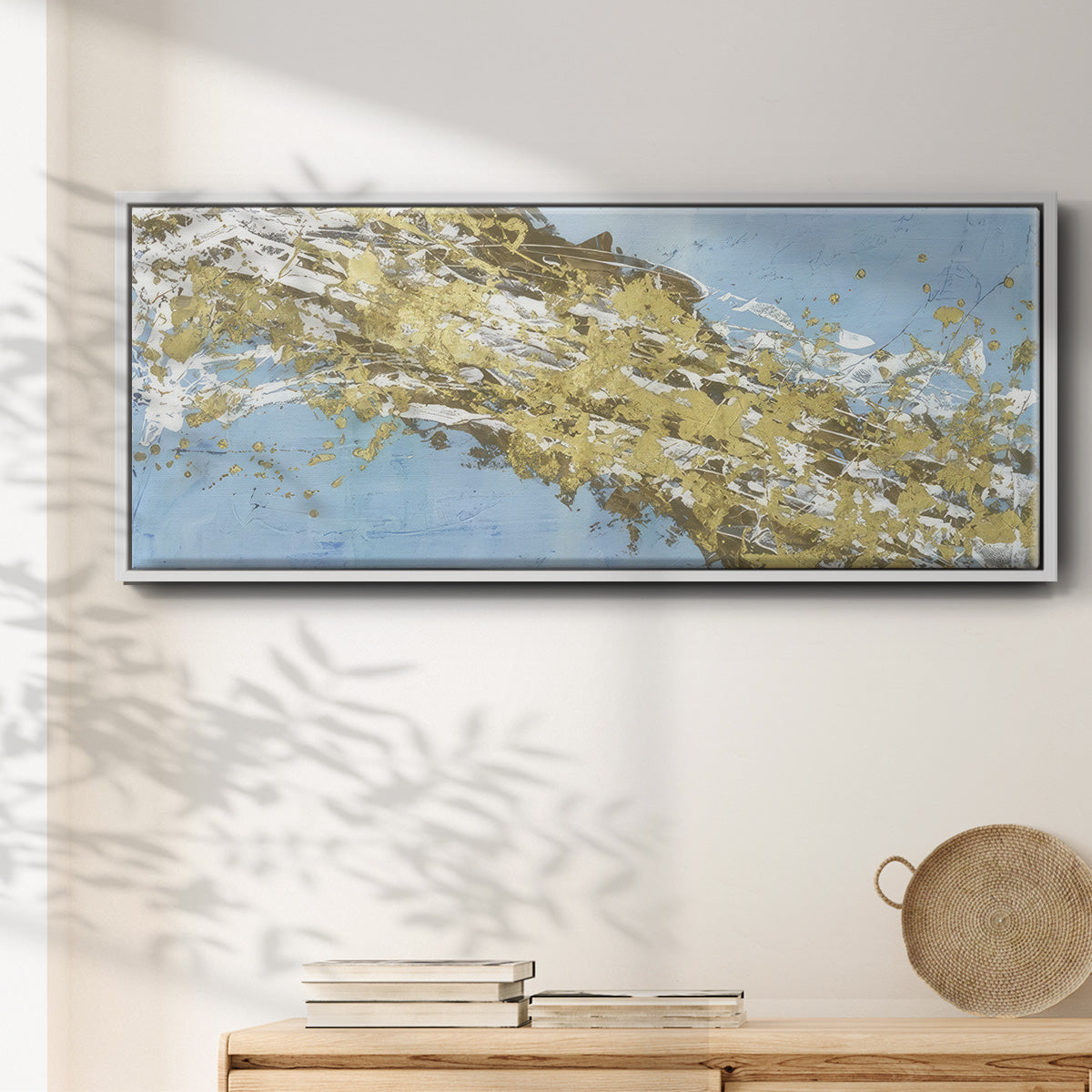Mistral V in Azure - Floater Framed Canvas Print