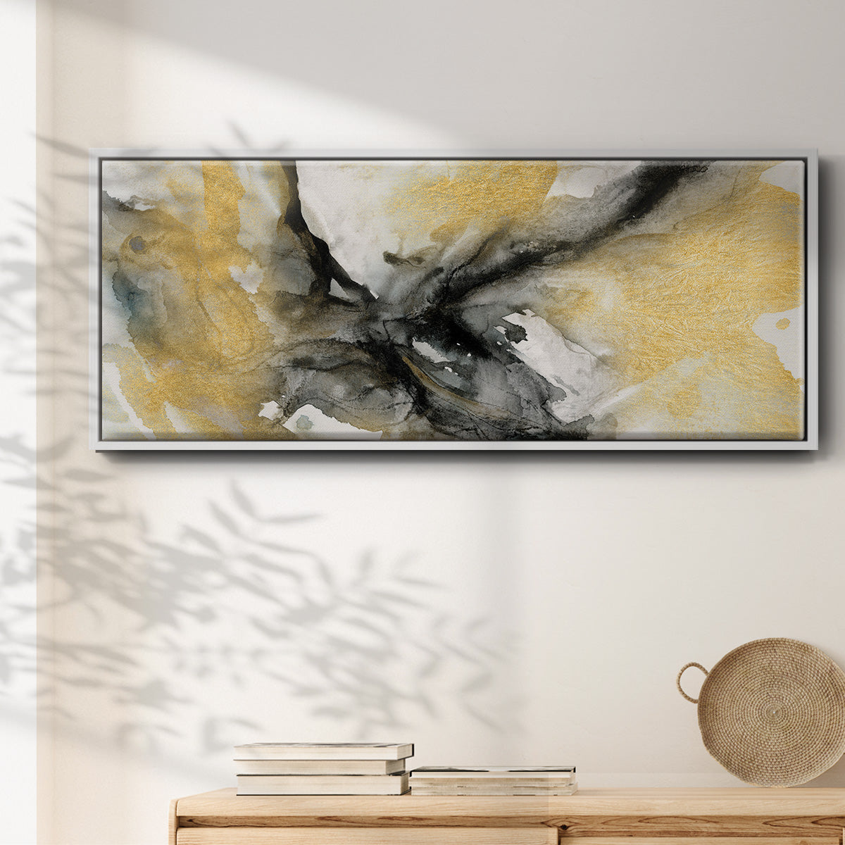 Golden Harmony - Floater Framed Canvas Print