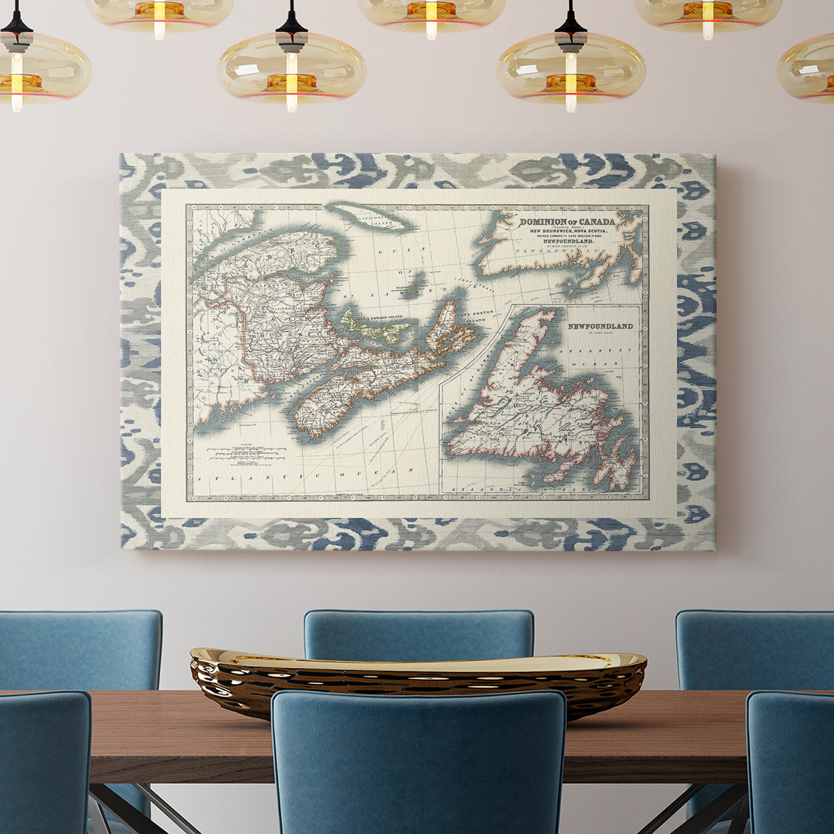 Bordered Map of Canada - Canvas Art Print