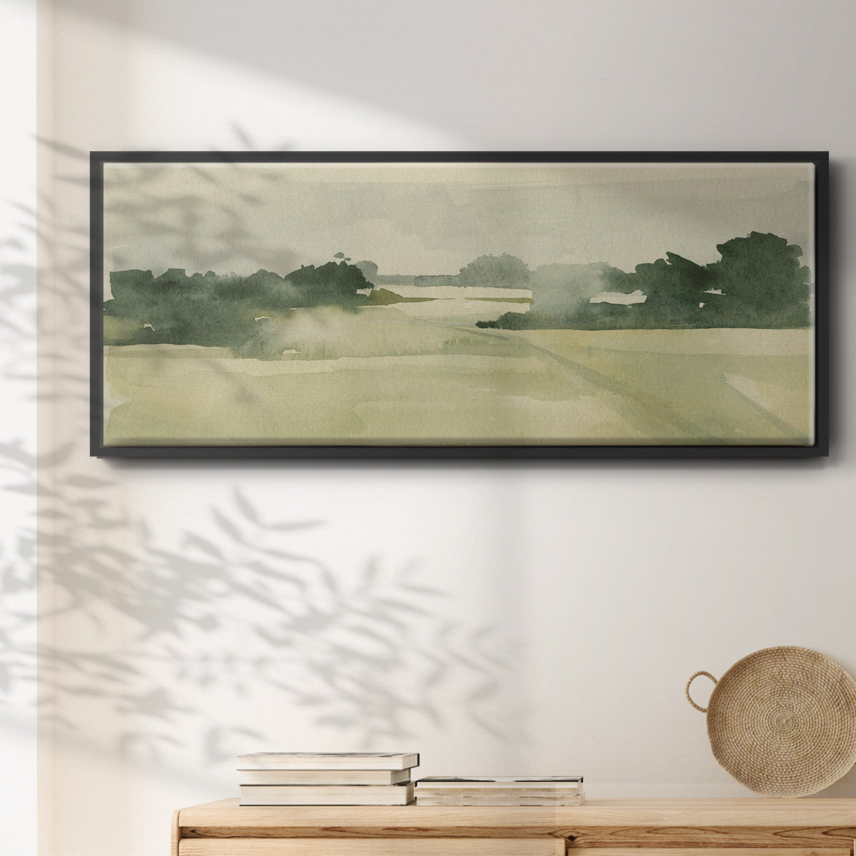Watercolor Pasture I - Floater Framed Canvas Print
